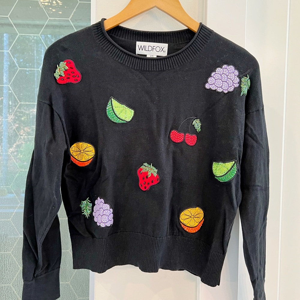 Wildfox Couture Fruity Fader Sweater in Dark Moon